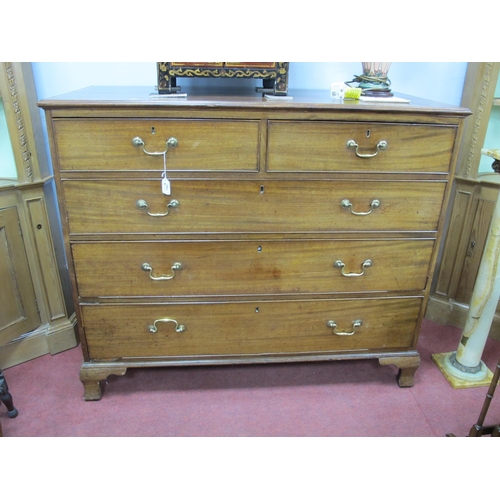 1583 - A Late XVIII Century Mahogany Chest of Drawers, with crossbanded top over two short and three long d... 