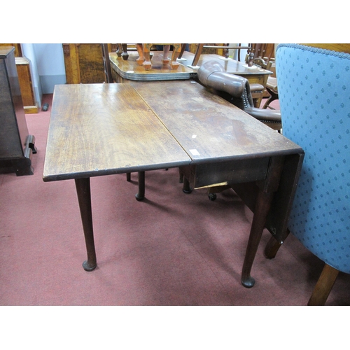 1588 - A Mid XVIII Century Mahogany Table, with drop leaves, on pad feet, 117cm wide.