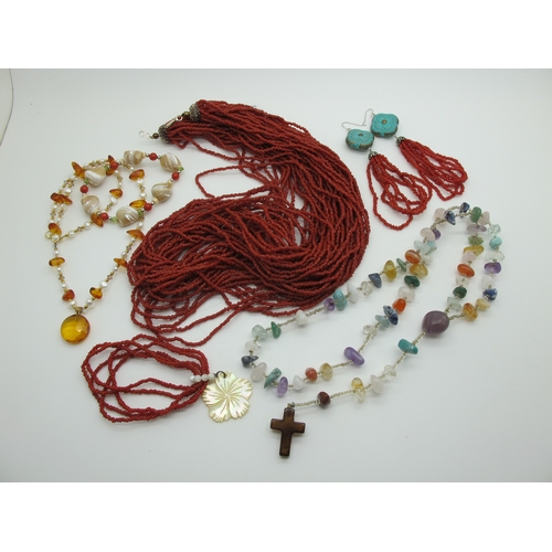 185 - A Collection of Modern Costume Jewellery, to include Lola Rose gemstone bracelets, Butler & Wilson b... 