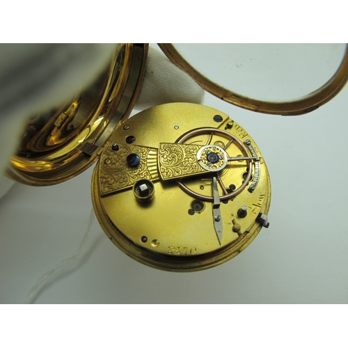 250 - An 18ct Gold Cased Openface Pocket Watch, the engine turned dial with Roman numerals and seconds sub... 
