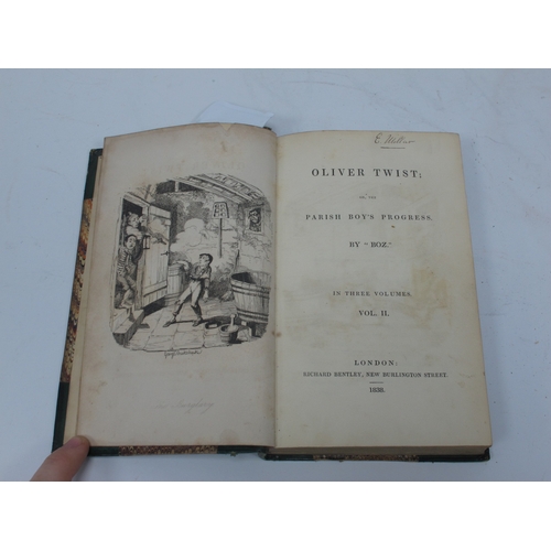 1276 - Dickens [Charles]: Oliver Twist, vols I, 2 and 3, pub by Richard Bentley, New Burlington Street, 183... 