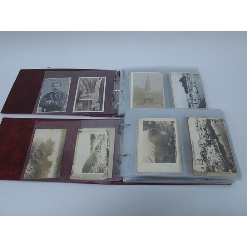 1306 - Two Albums of WWI Interest Picture Postcards, to include silks, poem cards, battleships, planes, top... 