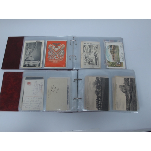 1306 - Two Albums of WWI Interest Picture Postcards, to include silks, poem cards, battleships, planes, top... 