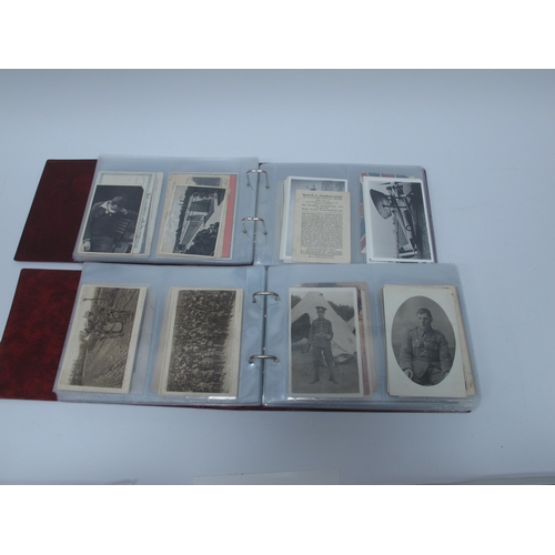 1306 - Two Albums of WWI Interest Picture Postcards, to include silks, poem cards, battleships, planes, top... 