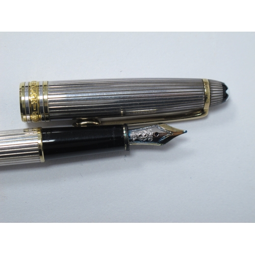 1198 - A Mont Blanc Meisterstuck Silver Plated Fountain Pen, with 14K nib engraved 4810, in a presentation ... 