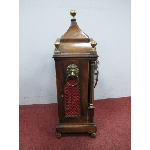 1473 - An Early XIX Century Bracket Clock, the mahogany and satinwood inlaid case with arched top with bras... 