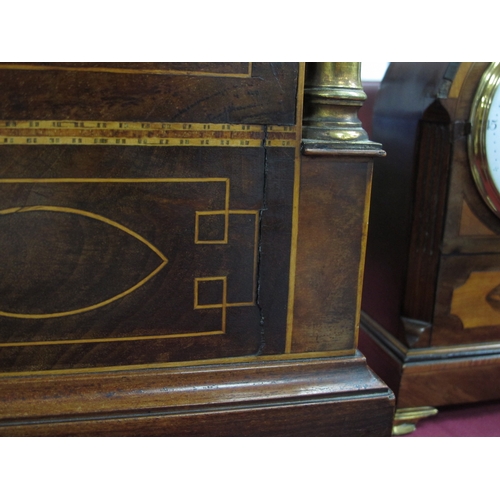 1473 - An Early XIX Century Bracket Clock, the mahogany and satinwood inlaid case with arched top with bras... 