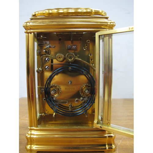 1474 - A Good Quality Brass Repeating Carriage Clock, retailed by J.W. Benson, 25 Old Bond St, London, the ... 