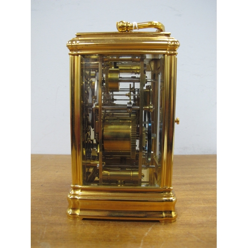 1474 - A Good Quality Brass Repeating Carriage Clock, retailed by J.W. Benson, 25 Old Bond St, London, the ... 