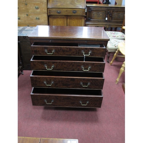 1537 - An XVIII Century Style Mahogany Bachelors Chest of Drawers, with brushing slide, four long drawers a... 