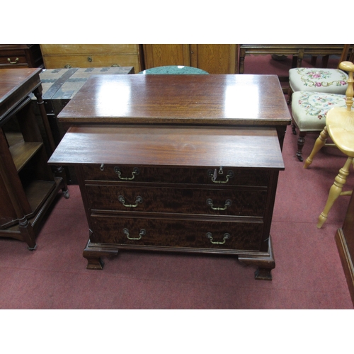 1537 - An XVIII Century Style Mahogany Bachelors Chest of Drawers, with brushing slide, four long drawers a... 