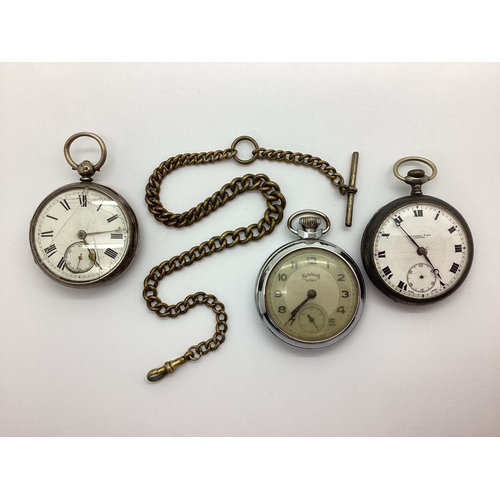 127 - A Chester Hallmarked Silver Cased Openface Pocket Watch, the signed dial with black Roman numerals a... 