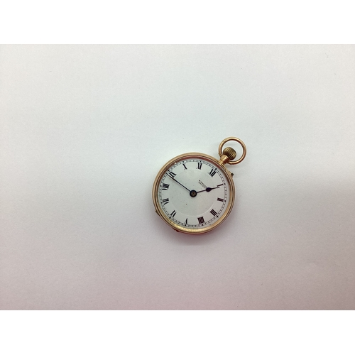 147 - W. Taylor Grimsby; A 9ct Gold Cased Fob Watch, the signed dial with black Roman numerals, (unsigned ... 