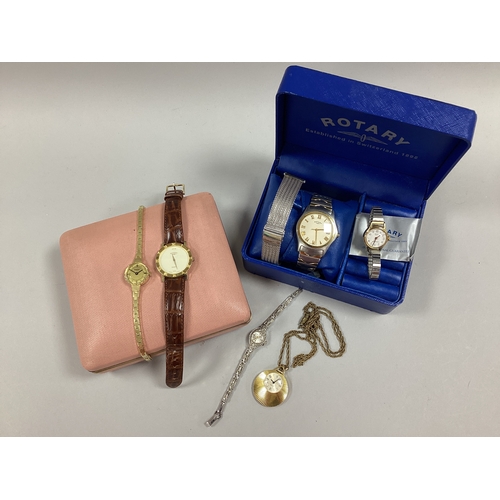 5 - Ladies and Gent's Wristwatches, including an Accurist marcasite style ladies wristwatch, stamped 