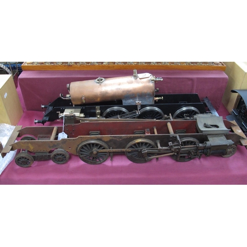 308 - Two 3.5 Inch Live Steam Rolling Chassis, 2-6-4 coupled wheels plus bogie and pony, twin o/s cylinder... 