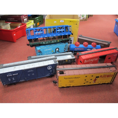 350 - Nine 'G' Gauge Unboxed Items of Rolling Stock, various manufacturers, comprising Esso tank wagon, ho... 