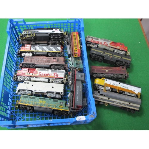 470 - Fifteen 'HO' Gauge Unboxed U.S.A Outline Diesel Locomotives, various classes, liveries, all playworn... 