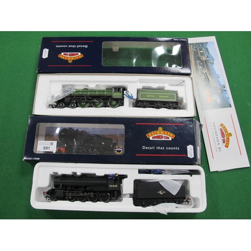 591 - Two Bachmann OO Gauge/4mm Boxed Steam Tender Locomotive - Ref No 31-707 Class B1 4-6-0 BR green 