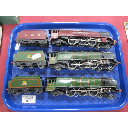 618 - Three Hornby Dublo 'OO' Gauge/4mm Unboxed Three Rail Duchess Class 4-6-2 Steam Locomotives with Six ... 