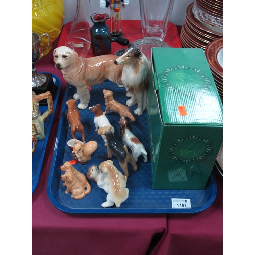 1191 - Beswick dogs, including Jack Russell 7cm high and five others similar size, two large Coopercraft, c... 