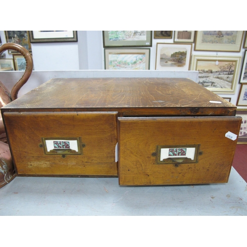 1455 - XX Century Two Drawer Filing Cabinet, 49cm wide.