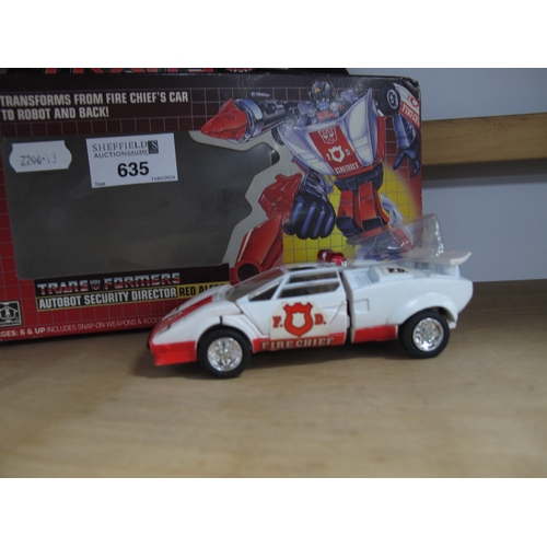 635 - A Boxed Hasbro circa 1985 5951/5765 Asst. Transformers Autobot Security Director Red Alert Fire Chie... 