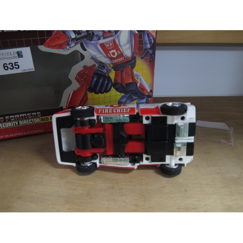 635 - A Boxed Hasbro circa 1985 5951/5765 Asst. Transformers Autobot Security Director Red Alert Fire Chie... 