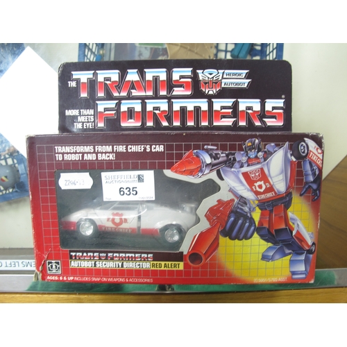 635 - A Boxed Hasbro circa 1985 5951/5765 Asst. Transformers Autobot Security Director Red Alert Fire Chie... 