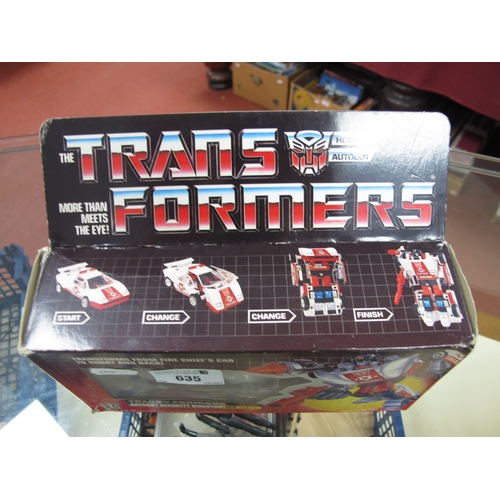 635 - A Boxed Hasbro circa 1985 5951/5765 Asst. Transformers Autobot Security Director Red Alert Fire Chie... 