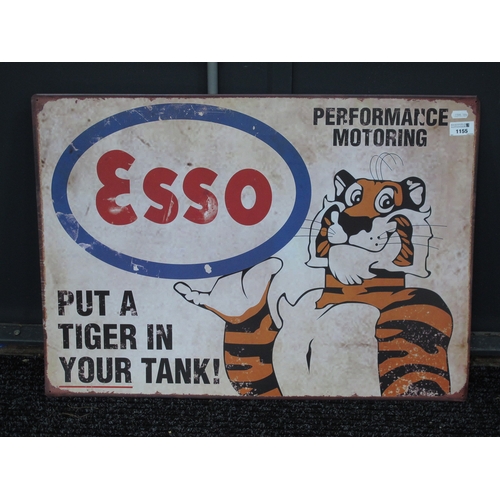 1155 - Esso Put a Tiger In Your Tank Metal Wall Sign, 50 x 70cm.