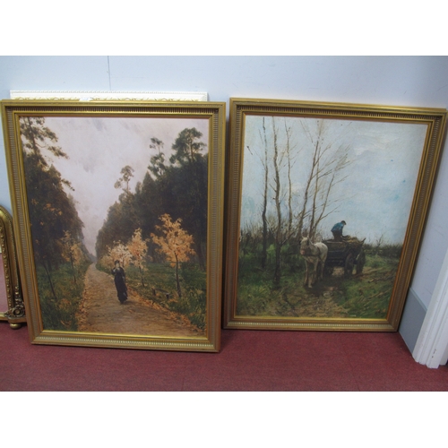 1474 - Pair of Old Master Rural/Agricultural Prints, in gilt frames, overall 108 x 88cm. (2)