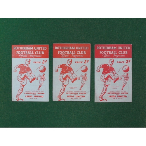 680 - Rotherham United v. Leeds United Programmes 1952-3, dated September 6th, 53-4 December 19th, and 54-... 