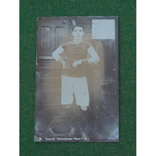 684 - Rotherham Town F.C Postcard of Player 'Jones' Circa 1908-9.