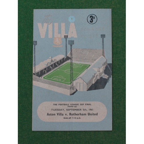 682 - 1960-1 League Cup Final Programme, Aston Villa v. Rotherham United for this game at Villa Park (cove... 