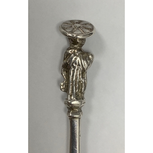 134 - A XVII Century Style Apostle Spoon, Saint Peter with spoked nimbus, triple stamped to back of stem a... 