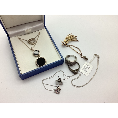 169 - A Small Collection of Modern Stone Set Jewellery, to include a gilt coloured shooting star dress pin... 