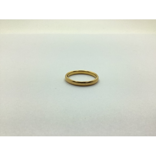 231 - A 22ct Gold Plain Wedding Band, (finger size S) (4.5grams).