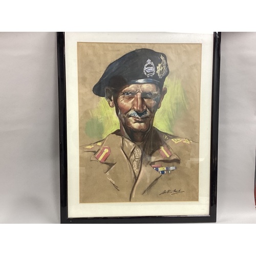 703 - Arthur Ward (1906-1995) Sketch Field Marshal Bernard Law Montgomery (approximately 49 cm x 62 cm).