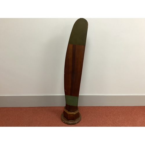 722 - Aviation Interest, Twentieth Century laminated wood single propeller blade, mounted on an octagonal ... 