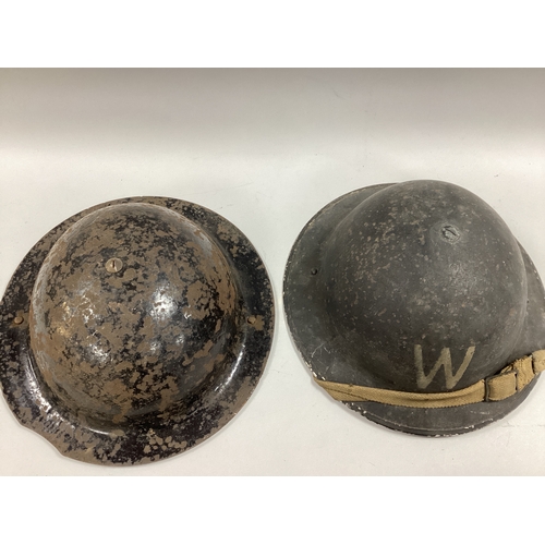 731 - World War II British Civil Defence Warden Brodie Helmet With Liner/Chin Strap, another Civil Defence... 