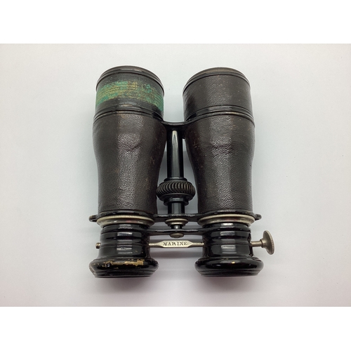 746 - World War I French Binoculars With Adjustable View Picture, Marine, Campagne or Theatre. Includes le... 