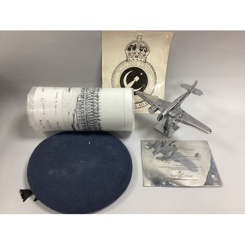 758 - RAF Themed Miscellanious Items Including; Metal Bristol Blenheim Desk Ornament, Spitfire Anniversary... 