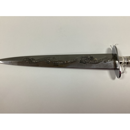 778 - First Gulf War Commemorative Silver Handled Dagger, 'Commemorate Operation Desert Storm 1991' engrav... 