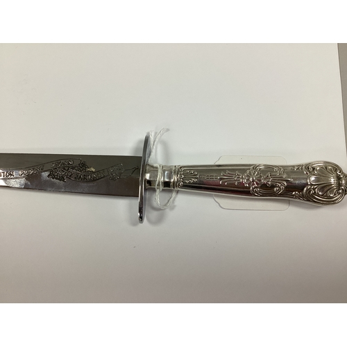 778 - First Gulf War Commemorative Silver Handled Dagger, 'Commemorate Operation Desert Storm 1991' engrav... 