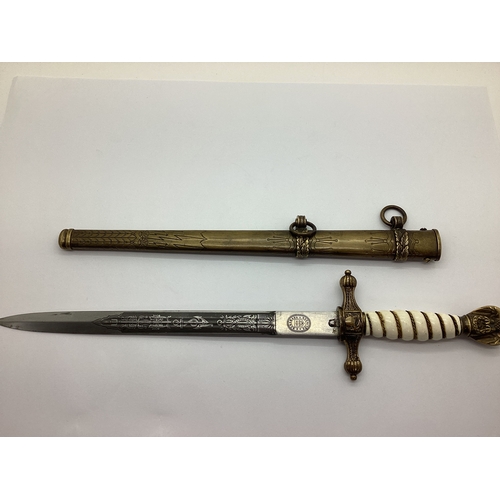 779 - World War II Third Reich Reproduction Kriegsmarine German Navy Officers Dress Dagger, marked on Rica... 