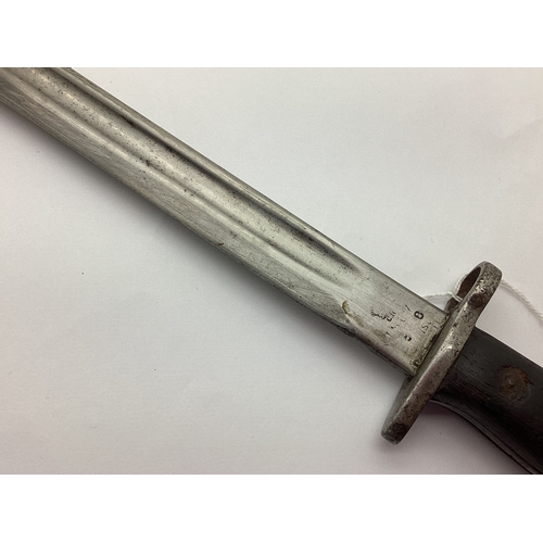 781 - British Army 1907 Pattern Bayonet With Scabbard, some ordnance marks to ricasso.