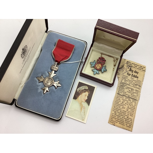 799 - Member of the British Empire Medal (MBE) and brooch both in boxes.