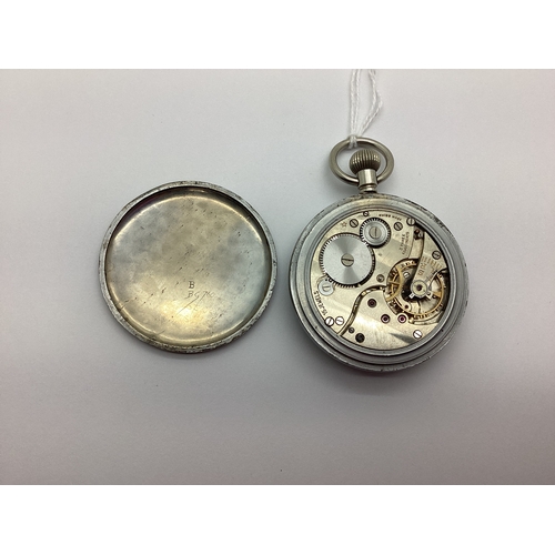 820 - A WWII British Military General Service Trade Pattern Pocket Watch, Arabic numeral dial with subsidi... 