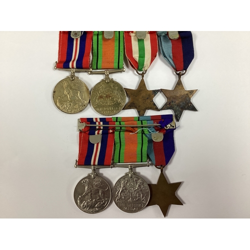 833 - WWII British Medal Groups, including two 1939-45 Stars, Italy Star, two Defence Medals, and two Brit... 