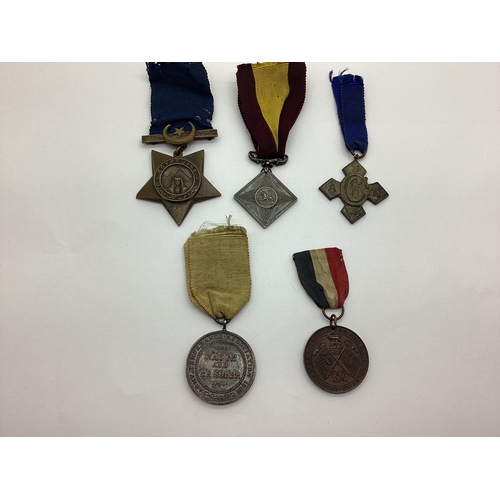 835 - Khedives Star 1882 Medal, three Army Temperance Association medals and a George VI 1937 coronation m... 